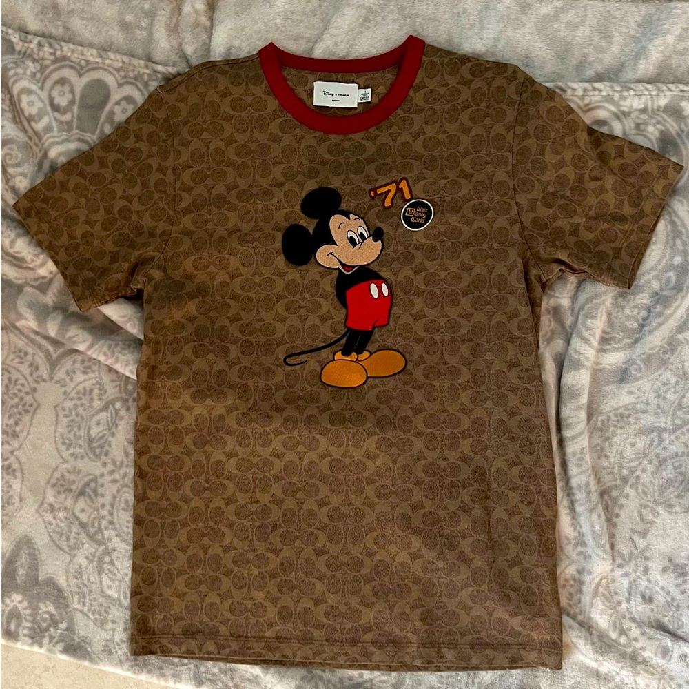 Disney X Coach Mickey Mouse And Friends Signature T Shirt In Organic Cotton